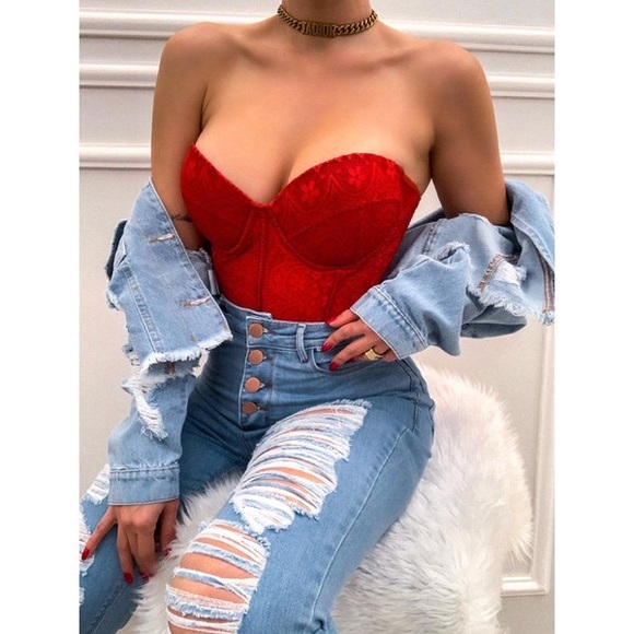 Push-up Cropped corset & panty set - 2 pc set - Picture 7 of 11